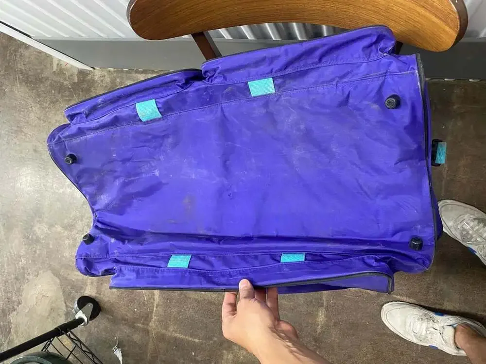 Vintage Dynastar Skis Blue and Teal Large Duffle Bag
